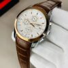 TS - Brown Belt Gold Case white Dial