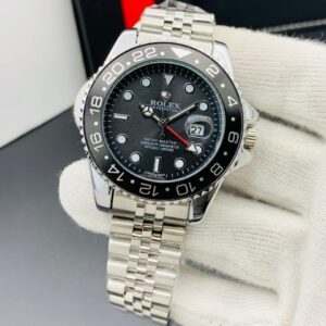 RX- Silver Chain Black Bazzel black Dial