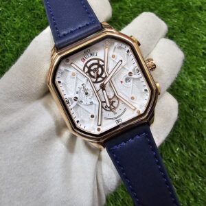 KW- Blue Belt Gold Case White Dial