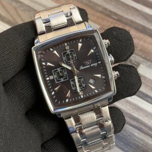 SW- Silver Chain Black Dial