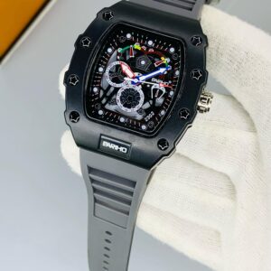 BR- Grey Belt Black Dial