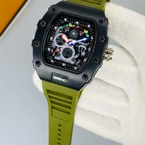 BR- Green Belt Black Dial